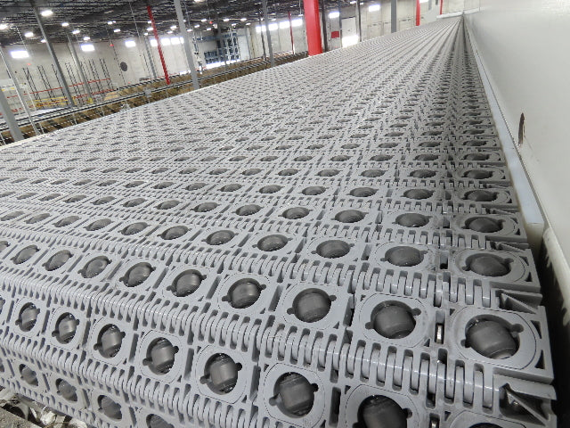 46"x 71' MatTop Roller Belt Conveyor 15Hp 3PH End Drive 10'H Variable Speed VFD