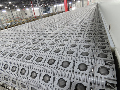 46"x 71' MatTop Roller Belt Conveyor 15Hp 3PH End Drive 10'H Variable Speed VFD