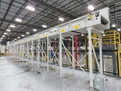 46"x 71' MatTop Roller Belt Conveyor 15Hp 3PH End Drive 10'H Variable Speed VFD