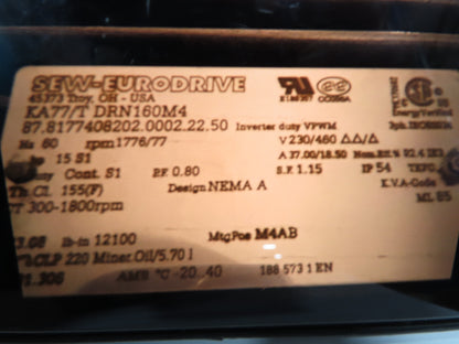 46"x 71' MatTop Roller Belt Conveyor 15Hp 3PH End Drive 10'H Variable Speed VFD