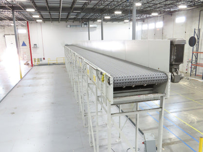 46"x 71' MatTop Roller Belt Conveyor 15Hp 3PH End Drive 10'H Variable Speed VFD