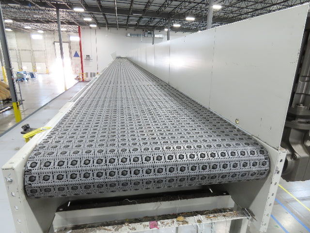 46"x 71' MatTop Roller Belt Conveyor 15Hp 3PH End Drive 10'H Variable Speed VFD
