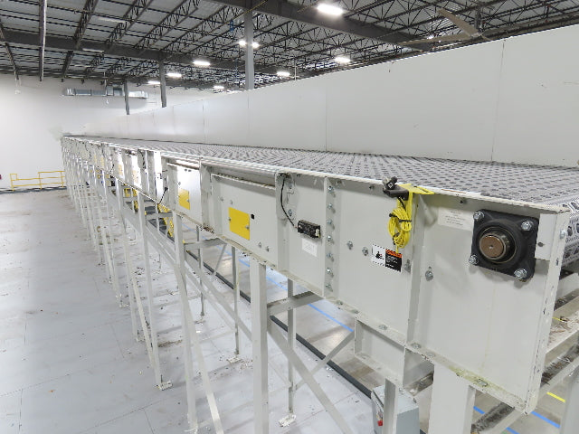 46"x 71' MatTop Roller Belt Conveyor 15Hp 3PH End Drive 10'H Variable Speed VFD