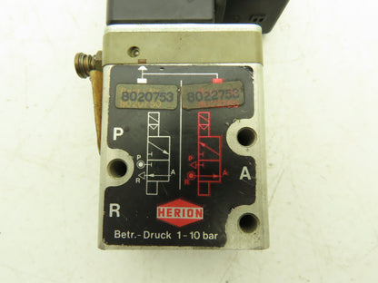 Herion 8020753 Pneumatic Air Solenoid Valve 1-10 Bar 24VAC
