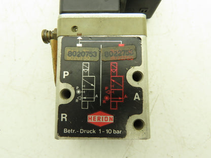 Herion 8020753 Pneumatic Air Solenoid Valve 1-10 Bar 24VAC