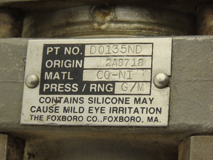 Foxboro 821GM-IS1NM2 Pressure Transmitter 1/2"NPT 12.5-65vdc 0-30PSI