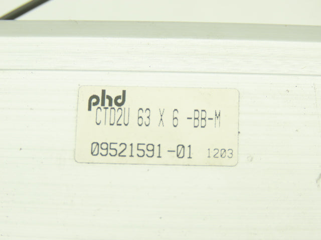 PHD CTD2U 63x6-BB-M Pneumatic Guided Air Cylinder 6" Stroke Non-Rotating Rod