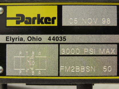 Parker FM2BBSN 50 Hydraulic Flow Control Sandwich Valve 3000psi