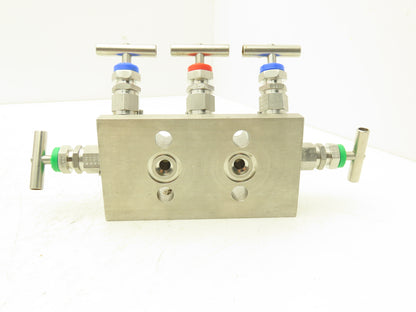 Parker DS5DBB9 Hydraulic Stainless Valve Manifold 5-Port 1/4" 1/2"NPT