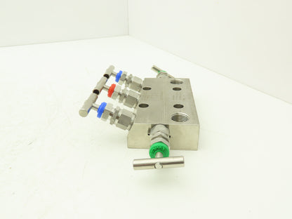 Parker DS5DBB9 Hydraulic Stainless Valve Manifold 5-Port 1/4" 1/2"NPT