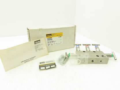 Parker DS5DBB9 Hydraulic Stainless Valve Manifold 5-Port 1/4" 1/2"NPT