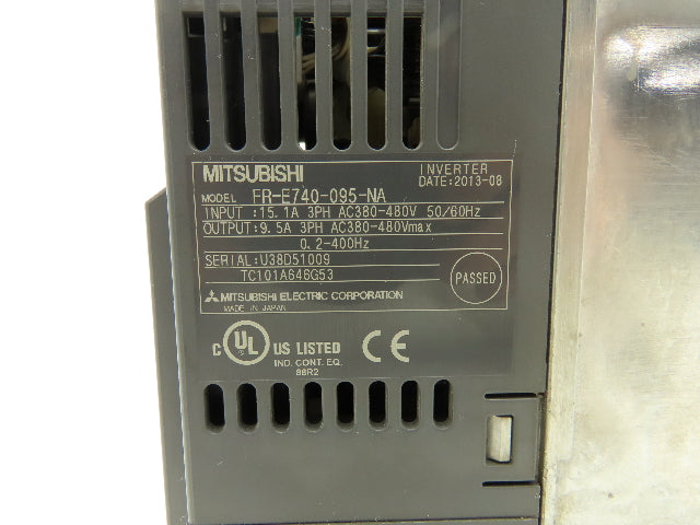 Mitsubishi FR-E740-095-NA E700 Inverter Drive 380/480VAC 15.1A Input 3PH 5Hp