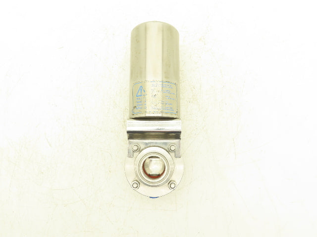 AJC10B-7-4-15-20 2-Way Sanitary Butterfly Valve 1.5" Pneumatic Air Actuated 304L