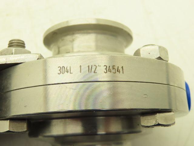 AJC10B-7-4-15-20 2-Way Sanitary Butterfly Valve 1.5" Pneumatic Air Actuated 304L