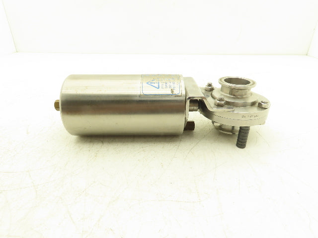 AJC10B-7-4-15-20 2-Way Sanitary Butterfly Valve 1.5" Pneumatic Air Actuated 304L
