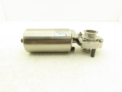 AJC10B-7-4-15-20 2-Way Sanitary Butterfly Valve 1.5" Pneumatic Air Actuated 304L