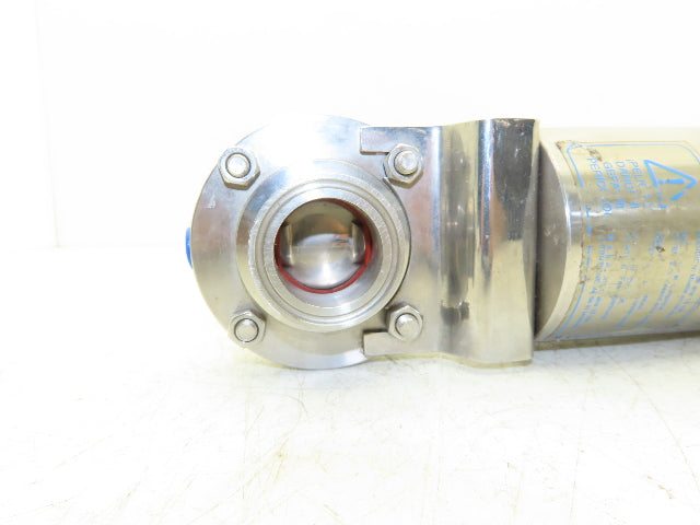 AJC10B-7-4-15-20 2-Way Sanitary Butterfly Valve 1.5" Pneumatic Air Actuated 304L