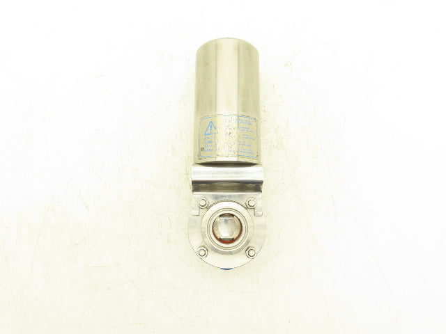 AJC10B-7-4-15-20 2-Way Sanitary Butterfly Valve 1.5" Pneumatic Air Actuated 304L