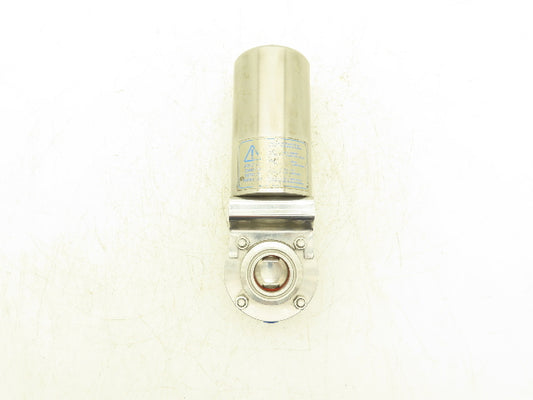 AJC10B-7-4-15-20 2-Way Sanitary Butterfly Valve 1.5" Pneumatic Air Actuated 304L