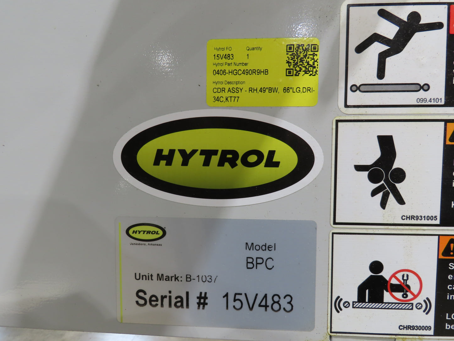 Hytrol BPC 49"x 56' Slider Bed Conveyor 47" Belt 7.5Hp 3PH Center Drive 170fpm