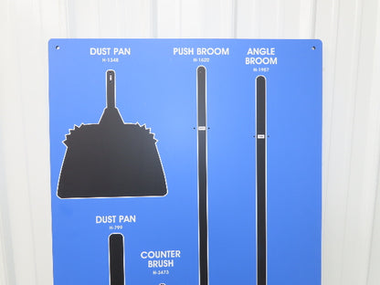 Uline H-8043BLU 5S Dry Zone Shadow Board Blue Broom Sweeper Janitorial