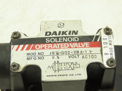 Daikin JSW-G02-2BA-11-AC100 Hydraulic Directional Solenoid Valve 110V