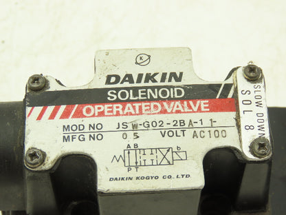 Daikin JSW-G02-2BA-11-AC100 Hydraulic Directional Solenoid Valve 110V
