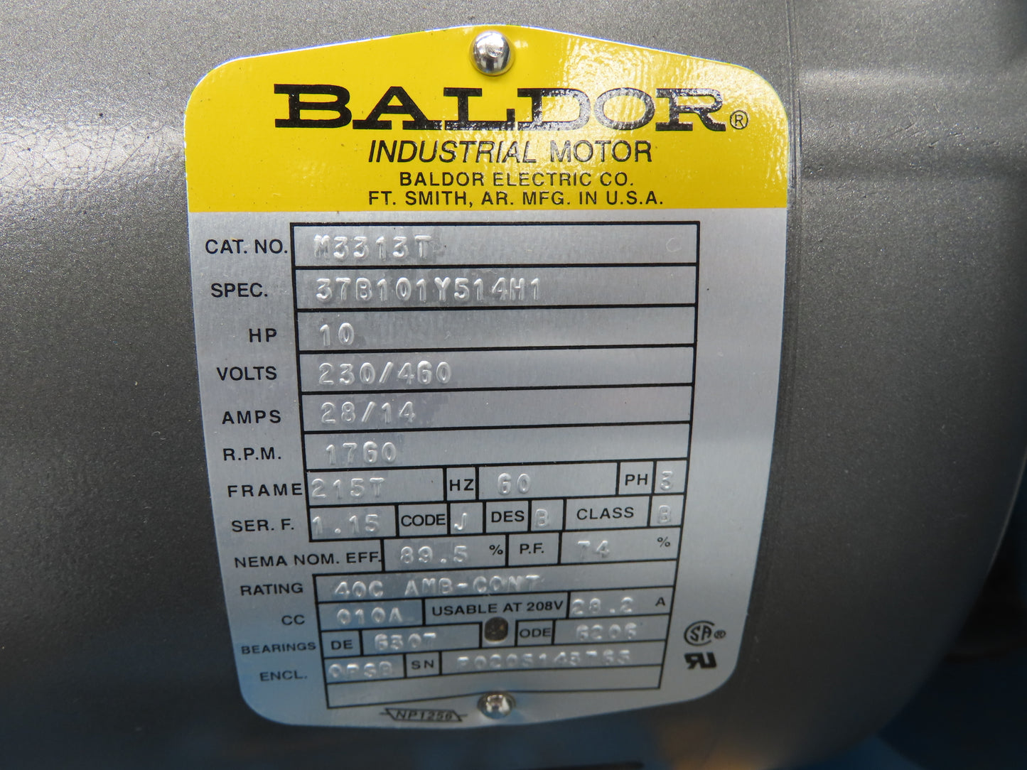 Quincy 350 20 Piston Air Compressor Pump 36CFM @ 175PSI 10Hp 230/460V 120G Tank