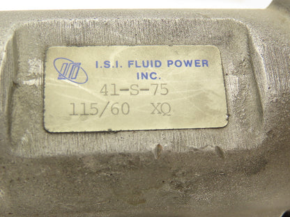 ISI Fluid Power 41-S-75 Pneumatic Directional Solenoid Air Valve 120V Coil