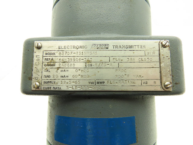Foxboro 827DF-IS1NMSA1 Electronic Pressure Transmitter 12.5-65VDC 0-60" H20