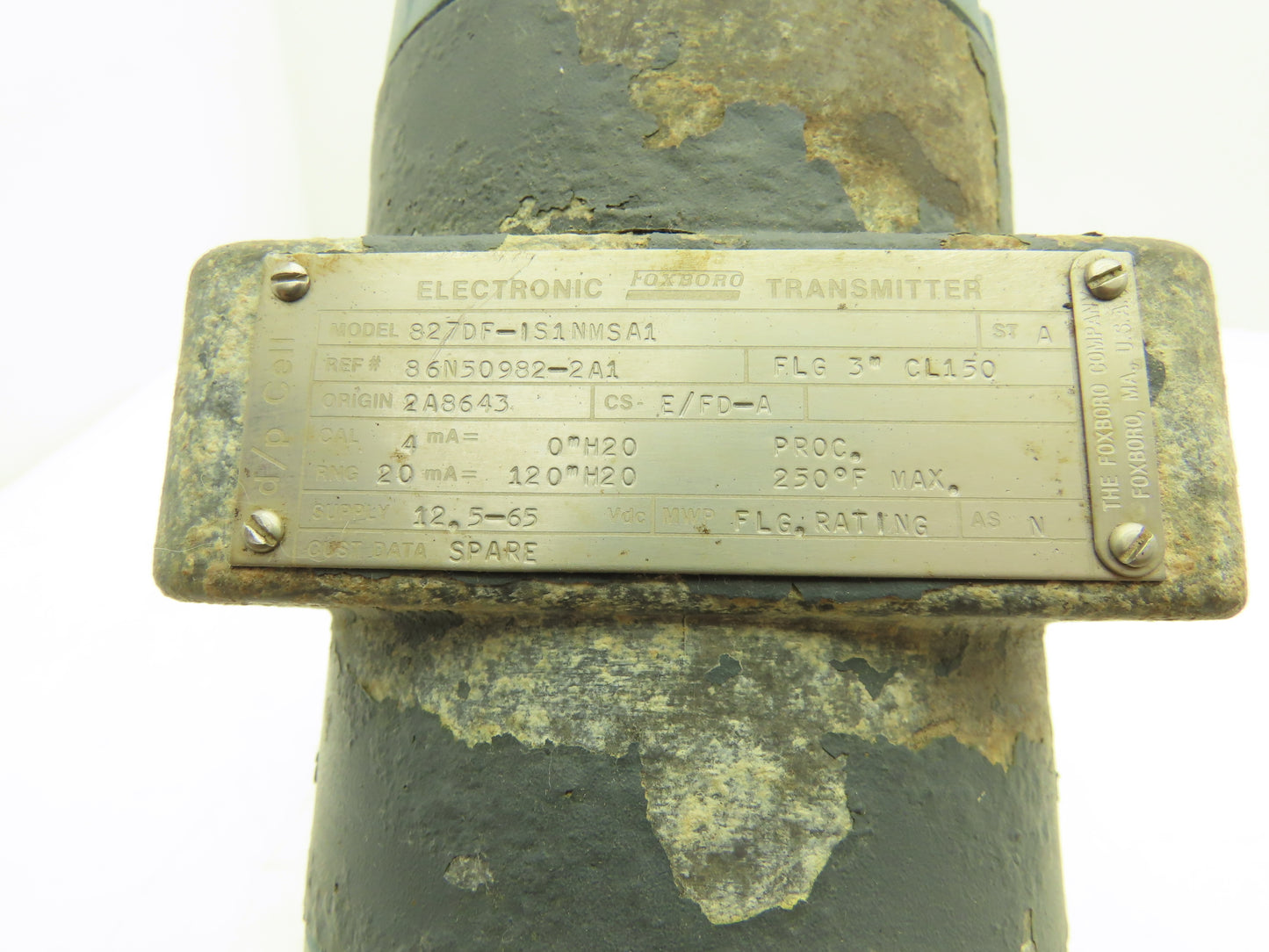 Foxboro 827DF-IS1NMSA1 Electronic Pressure Transmitter 12.5-65VDC 0-120" H20