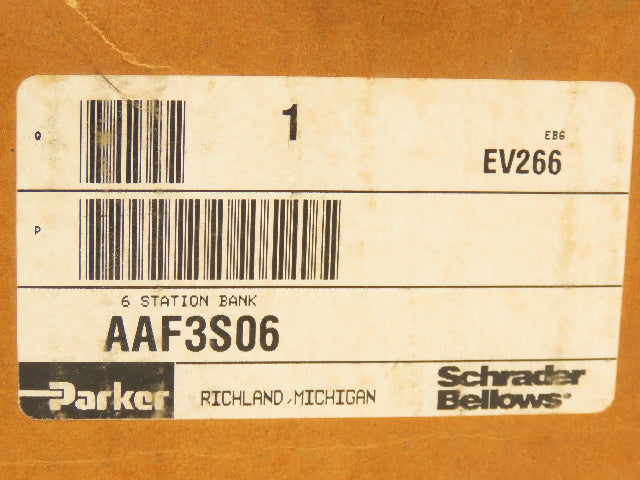 Parker F3251BCC53A Pneumatic Directional Solenoid Valve 6-Station Manifold 120V