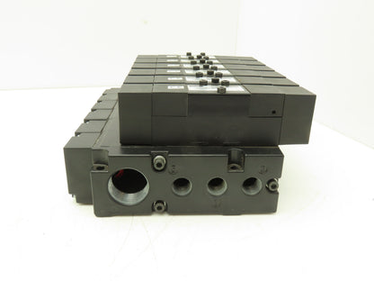 Parker F3251BCC53A Pneumatic Directional Solenoid Valve 6-Station Manifold 120V