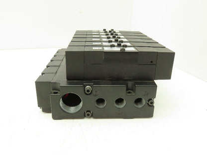 Parker F3251BCC53A Pneumatic Directional Solenoid Valve 6-Station Manifold 120V