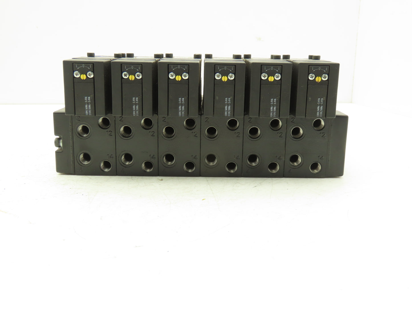 Parker F3251BCC53A Pneumatic Directional Solenoid Valve 6-Station Manifold 120V