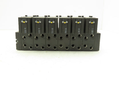 Parker F3251BCC53A Pneumatic Directional Solenoid Valve 6-Station Manifold 120V