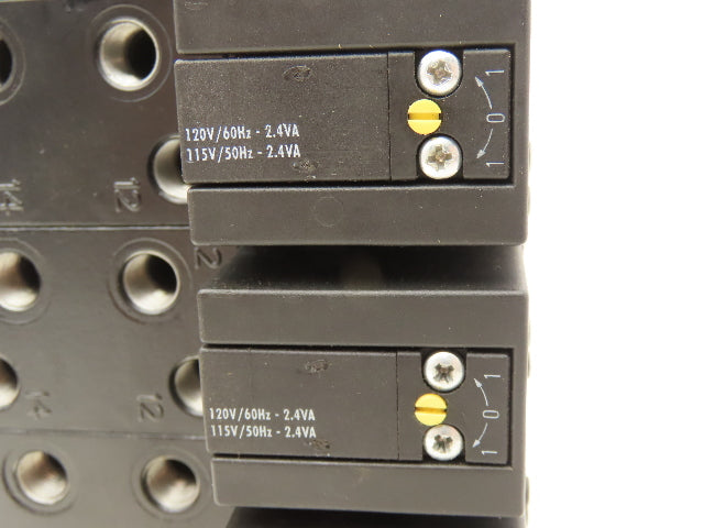 Parker F3251BCC53A Pneumatic Directional Solenoid Valve 6-Station Manifold 120V