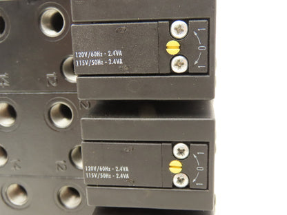 Parker F3251BCC53A Pneumatic Directional Solenoid Valve 6-Station Manifold 120V