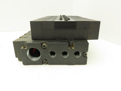 Parker F3251BCC53A Pneumatic Directional Solenoid Valve 9-Station Manifold 120V