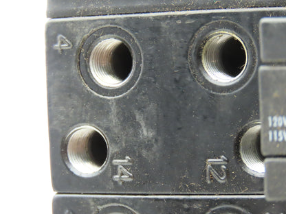 Parker F3251BCC53A Pneumatic Directional Solenoid Valve 9-Station Manifold 120V