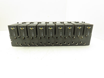 Parker F3251BCC53A Pneumatic Directional Solenoid Valve 9-Station Manifold 120V