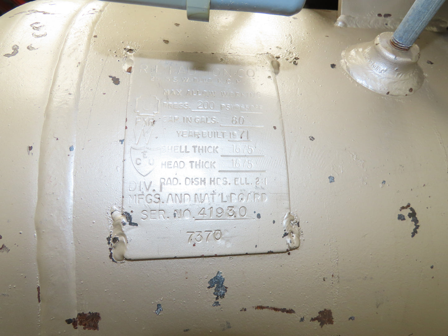 Quincy 325 Piston Air Compressor Pump 18CFM @ 175PSI 5Hp 230V 1Ph 80G Tank