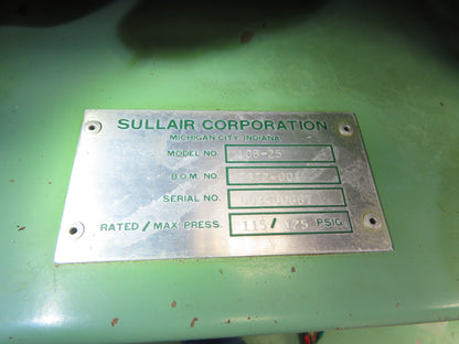 Sullair 10B-25 Rotary Screw Air Compressor 100 CFM 125 PSI 25HP 230/460V 3Ph