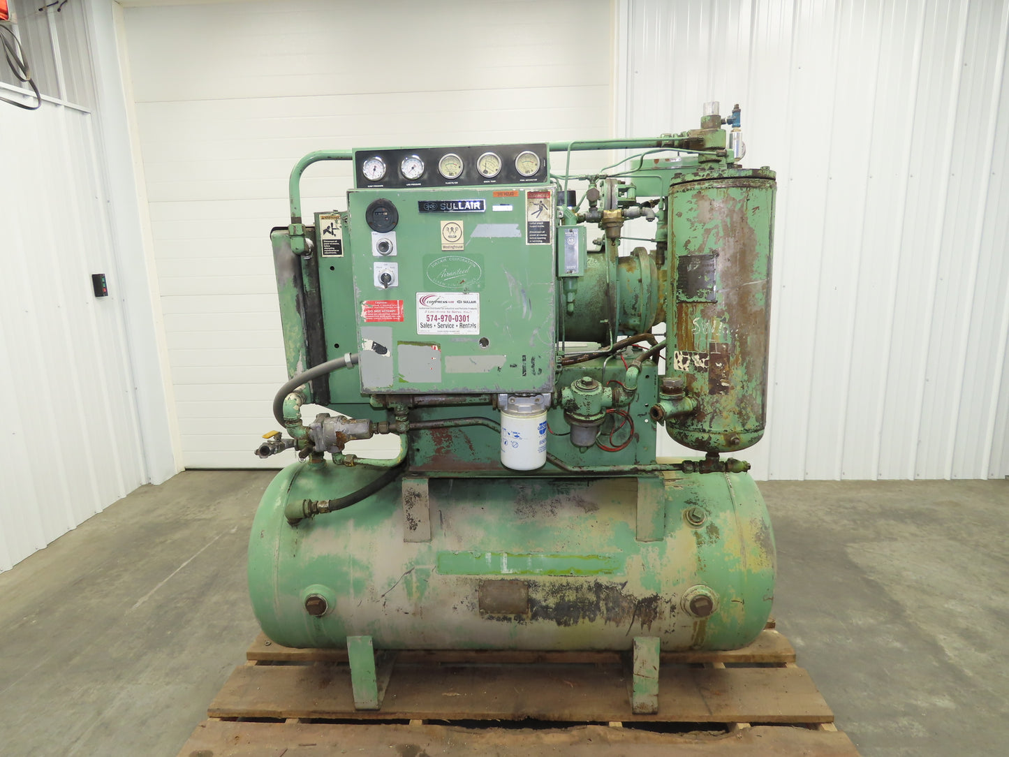 Sullair 10B-25 Rotary Screw Air Compressor 100 CFM 125 PSI 25HP 230/460V 3Ph