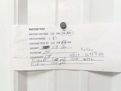 Sullair 10B-25 Rotary Screw Air Compressor 100 CFM 125 PSI 25HP 230/460V 3Ph