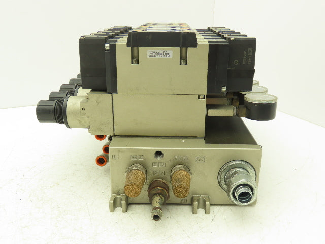 SMC NVFS4300-5FZ Pneumatic Solenoid Valve 7-Station Manifold 24V NVV5FS4-01T-071