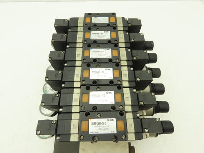 SMC NVFS4300-5FZ Pneumatic Solenoid Valve 7-Station Manifold 24V NVV5FS4-01T-071