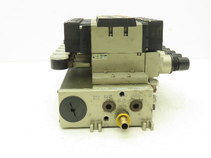 SMC NVFS4300-5FZ Pneumatic Solenoid Valve 7-Station Manifold 24V NVV5FS4-01T-071