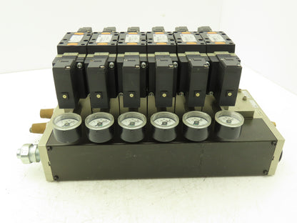 SMC NVFS4300-5FZ Pneumatic Solenoid Valve 7-Station Manifold 24V NVV5FS4-01T-071
