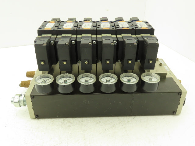 SMC NVFS4300-5FZ Pneumatic Solenoid Valve 7-Station Manifold 24V NVV5FS4-01T-071